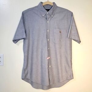 Ralph Lauren: Men's M Classic Fit Short Sleeve Chambray Logo Button down top
